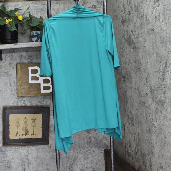 NWT 24seven Comfort Apparel Front Cardigan with Half Sleeve Loose Olive Green L - Picture 2 of 4